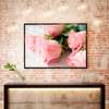 Постер - Розовые розы на столе, 90 x 60 см, Постер в раме, Цветы