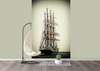 Wall Mural - Pirate ship with white sails.