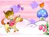 Nursery Wall Mural - Cute girl in a fairy tale world