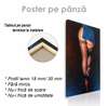 Poster - Girl in stockings, 45 x 90 см, Framed poster on glass, Nude