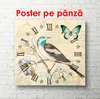 Poster - Clock with a bird, 100 x 100 см, Framed poster, Provence