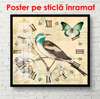 Poster - Ceasul cu o pasăre, 100 x 100 см, Poster înrămat, Provence