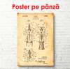 Poster - Schița cu tirbușon, 60 x 90 см, Poster înrămat, Vintage