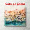 Poster - Abstract landscape with yachts, 100 x 100 см, Framed poster, Marine Theme