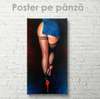 Poster - Girl in stockings, 45 x 90 см, Framed poster on glass, Nude