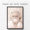 Постер - Портрет Королевы Елизаветы 2, 60 x 90 см, Постер на Стекле в раме