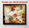 Poster - Pete abstracte, 100 x 100 см, Poster înrămat, Vintage