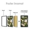 Poster - White peonies, 60 x 90 см, Framed poster on glass, Flowers