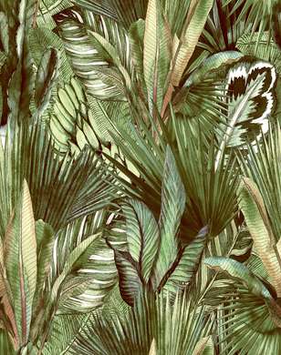 Фотообои - Тропические зеленые листья пальм