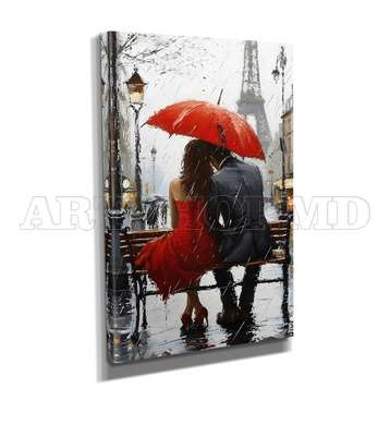 Poster - Under the umbrella, 60 x 90 см, Framed poster on glass, Picturi