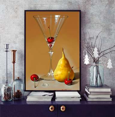 Poster - Cocktail, 60 x 90 см, Framed poster on glass, Food and Drinks
