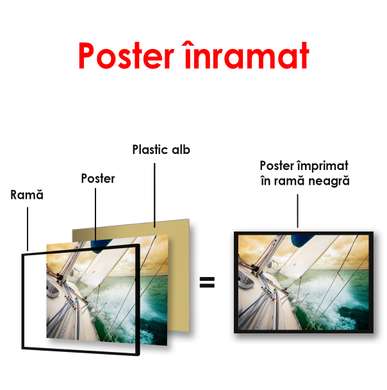 Poster - Mergeți pe valuri pe un iaht, 90 x 60 см, Poster înrămat