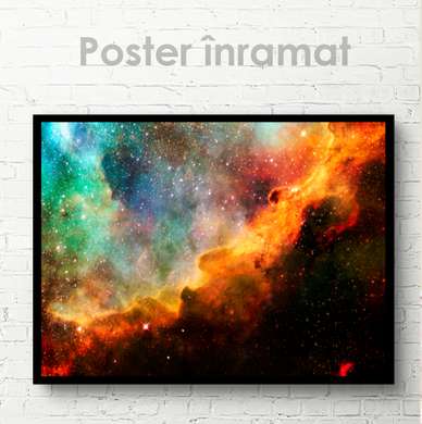 Poster - Weltraumlandschaft, 90 x 60 см, Framed poster on glass, Cosmic Space
