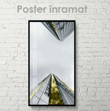 Poster - Vedere dejos spre nori, 45 x 90 см, Poster inramat pe sticla