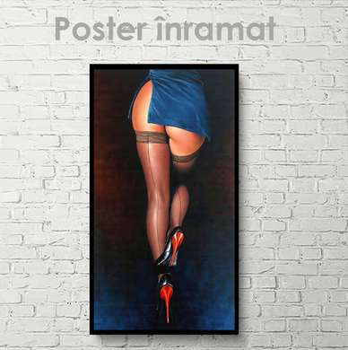 Poster - Fată în golfi, 45 x 90 см, Poster inramat pe sticla