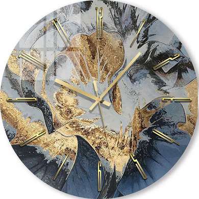 Ceas din sticlă - Floare abstractă, 40cm