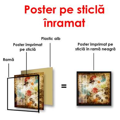 Постер - Абстрактные пятна, 100 x 100 см, Постер в раме, Винтаж