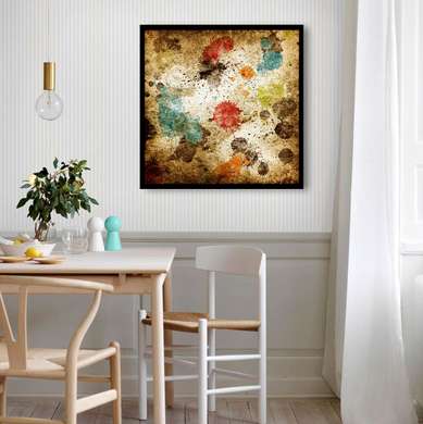 Poster - Abstract spots, 100 x 100 см, Framed poster, Vintage