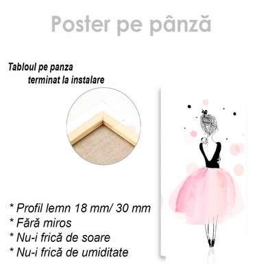 Постер - Милая балерина, 60 x 90 см, Постер на Стекле в раме, Для Детей