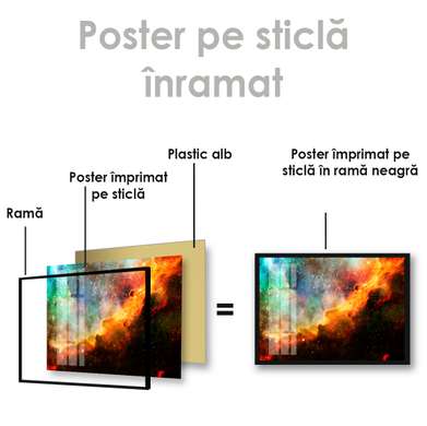 Poster - Peisajul cosmic, 90 x 60 см, Poster inramat pe sticla