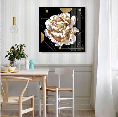 Poster - Unusual flower, 100 x 100 см, Framed poster on glass, Flowers