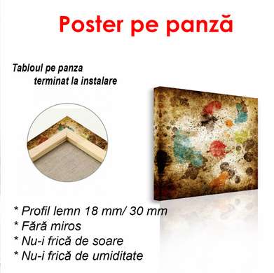 Постер - Абстрактные пятна, 100 x 100 см, Постер в раме, Винтаж