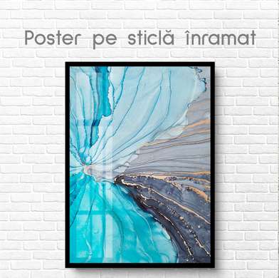 Poster - Shades of blue, 60 x 90 см, Framed poster on glass