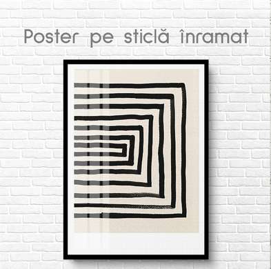 Poster - Halves, 60 x 90 см, Framed poster on glass, Abstract