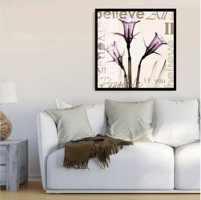Poster - Purple flowers, 100 x 100 см, Framed poster, Provence