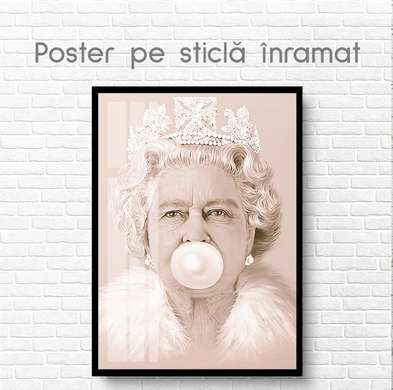 Постер - Портрет Королевы Елизаветы 2, 30 x 45 см, Холст на подрамнике
