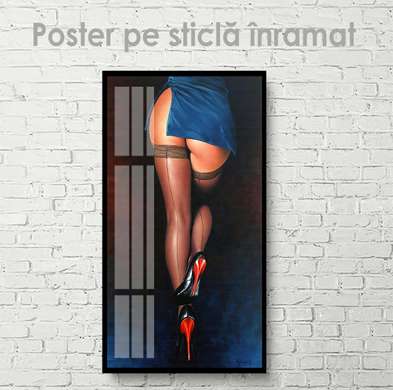 Poster - Fată în golfi, 45 x 90 см, Poster inramat pe sticla