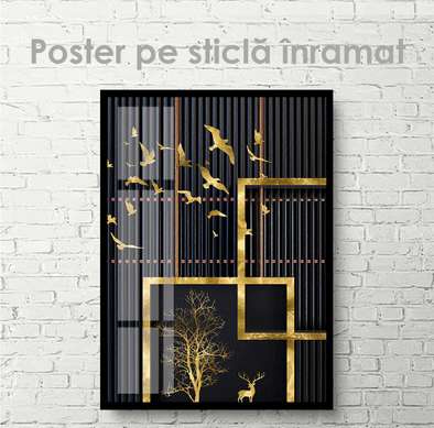 Poster - Peisaj auriu, 30 x 60 см, Panza pe cadru