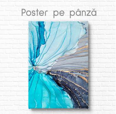 Постер - Оттенки синего, 60 x 90 см, Постер на Стекле в раме, Флюид Арт