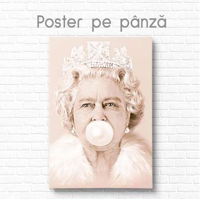 Poster - Portrait of Queen Elizabeth 2, 60 x 90 см, Framed poster on glass