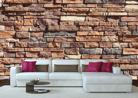 Wall Mural - Brown brick texture.