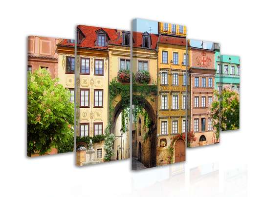 Modular painting, Colorful houses, 108 х 60