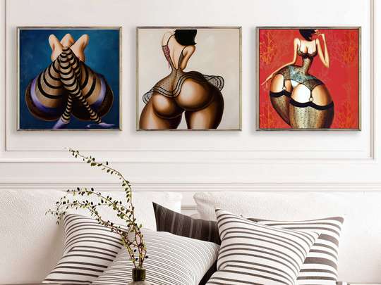Poster - Curvy figure, 80 x 80 см, Framed poster on glass, Sets