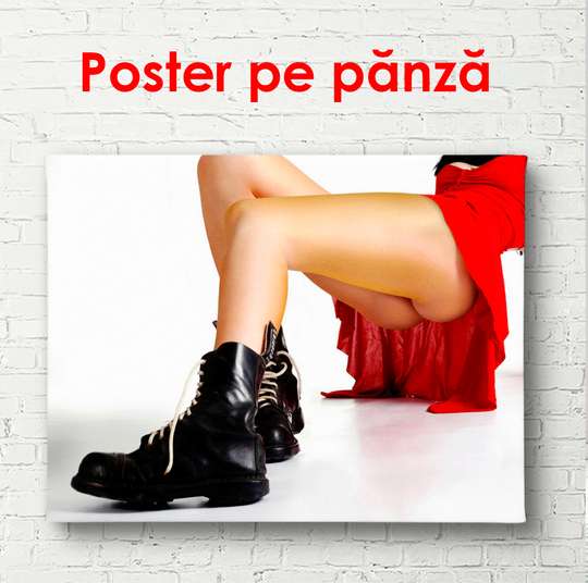 Постер - Красное платье, 90 x 60 см, Постер в раме