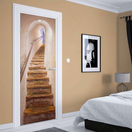 3D door sticker, Tunnel with stairs, 60 x 90cm, Door Sticker