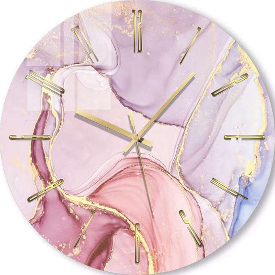 Glass clock - Soft pink shades, 40cm