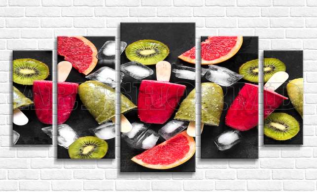 Modular picture, Fruit ice cream, 206 x 115