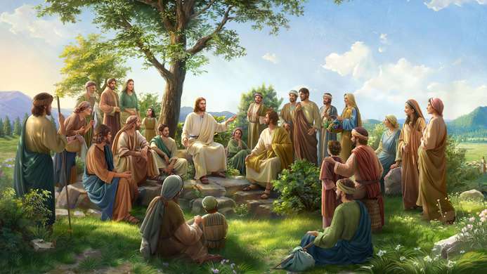 Poster - Jesus Christ and his disciples, 60 x 30 см, Canvas on frame