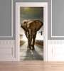 3D sticker on the door, Elephant in anger, 60 x 90cm, Door Sticker