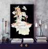 Poster - Anime girl on a black background, 60 x 90 см, Framed poster on glass
