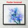 Poster - Watercolor irises, 40 x 40 см, Canvas on frame, Botanical
