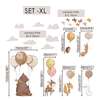 Wall decals, Cute animals with hot air balloons, SET-M