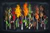 Poster - Colorful spices in spoons, 90 x 60 см, Framed poster on glass