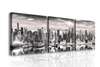 Tablou Pe Panza Multicanvas, Panorama alb-negru a New York-ului, 135 x 45