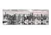 Tablou Pe Panza Multicanvas, Panorama alb-negru a New York-ului, 225 x 75
