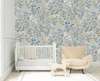 Wall Mural - Delicate blue floral motifs